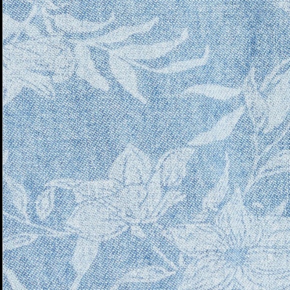 Rag & Bone Floral Oversize Crop Denim Shirt - Picture 6 of 9